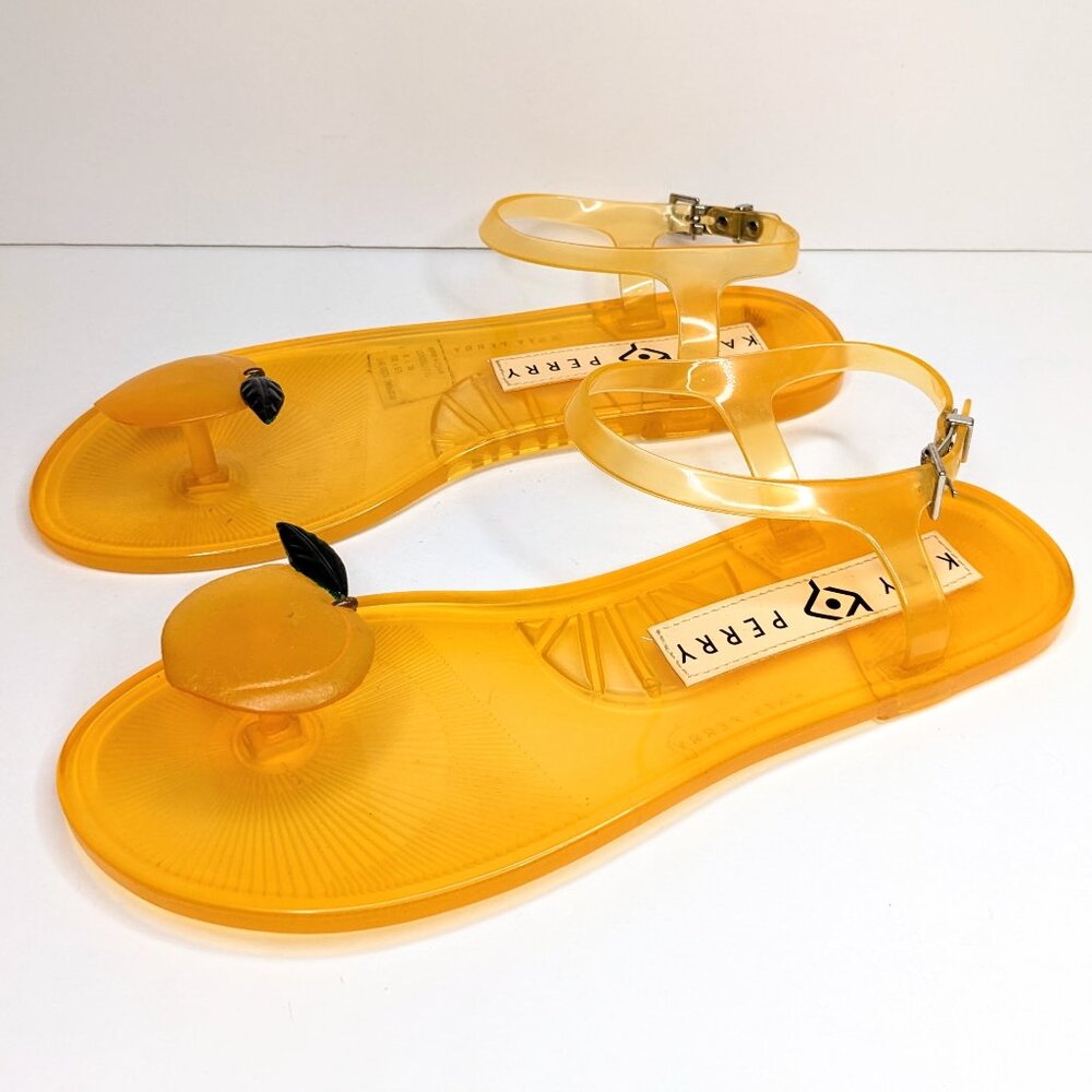 Katy Perry Geli Peach Sandals Womens 8 Summer Casual Fruit Jelly Shoes